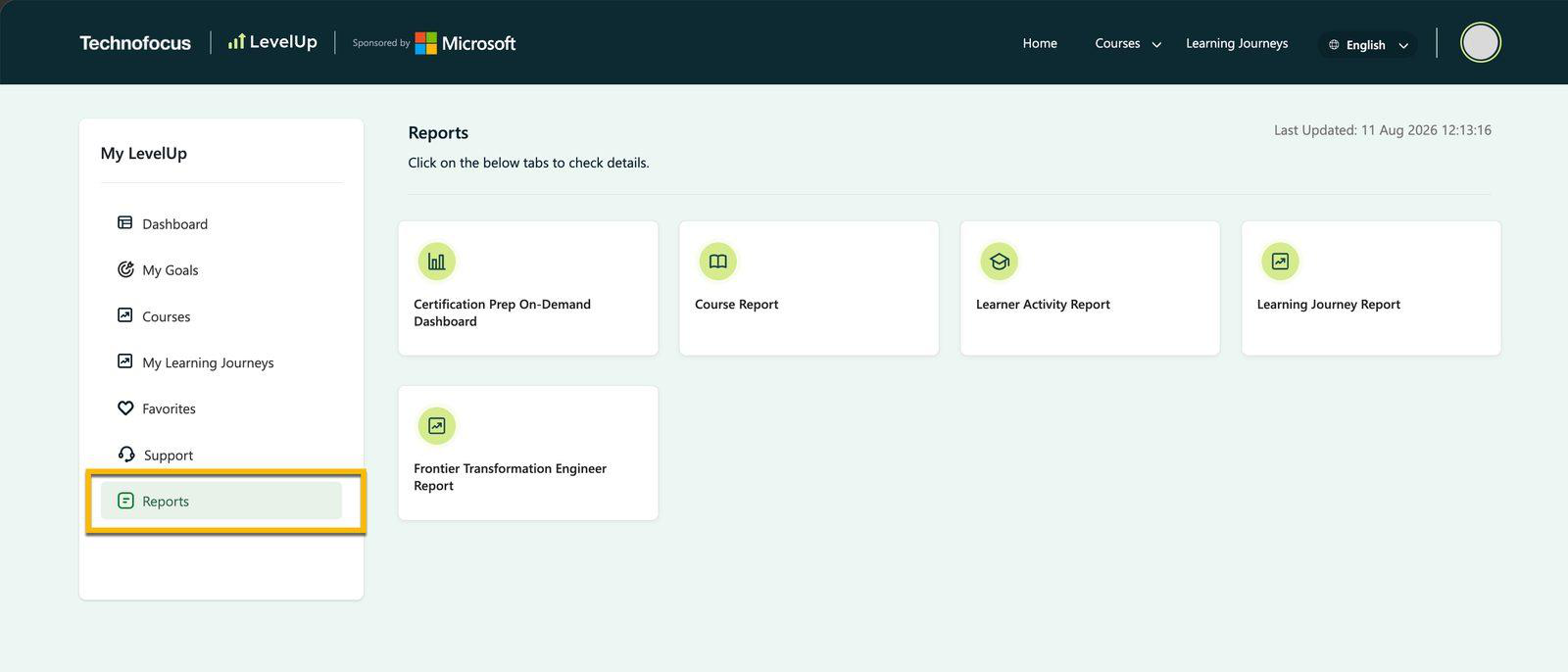 LevelUp User Dashboard